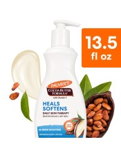 Benefits:

Heals & Softens rough, dry skin with natural Cocoa Butter and Vitamin E for healthier-looking skin
48 hour moisture
Vegan Friendly - no animal ingredients or testing
Dermatologist Recommended, Suitable for Eczema-prone skin
Free of Parabens, Phthalates
America's #1 Cocoa Butter Brand
3 out of 4 dermatologists recommend Palmer's
Works well layering with Palmer's Cocoa Butter Body Oil and Original Solid Formula

 
Heal and Soften rough dry skin with Palmer's Cocoa Butter Formula daily body lotion, crafted with intensively moisturizing Cocoa Butter and Vitamin E.
Proudly made in U.S.A., Palmer's® has been a trusted brand for over 180 years, providing high-quality natural products that are passed down from generation to generation. America's #1 Cocoa Butter brand Palmer's Cocoa Butter Formula uses the highest quality natural ingredients for superior moisturization head-to-toe.
